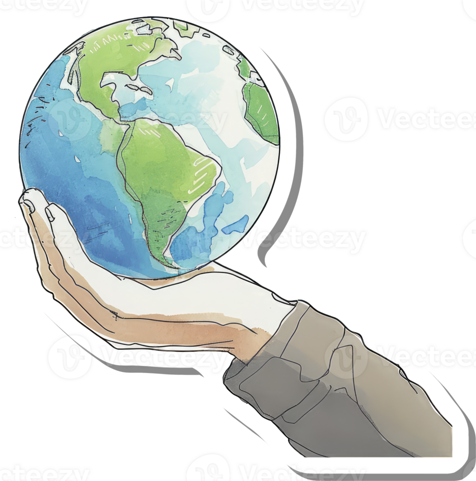 A Hand Gently Holds the Earth Showing Global Care png