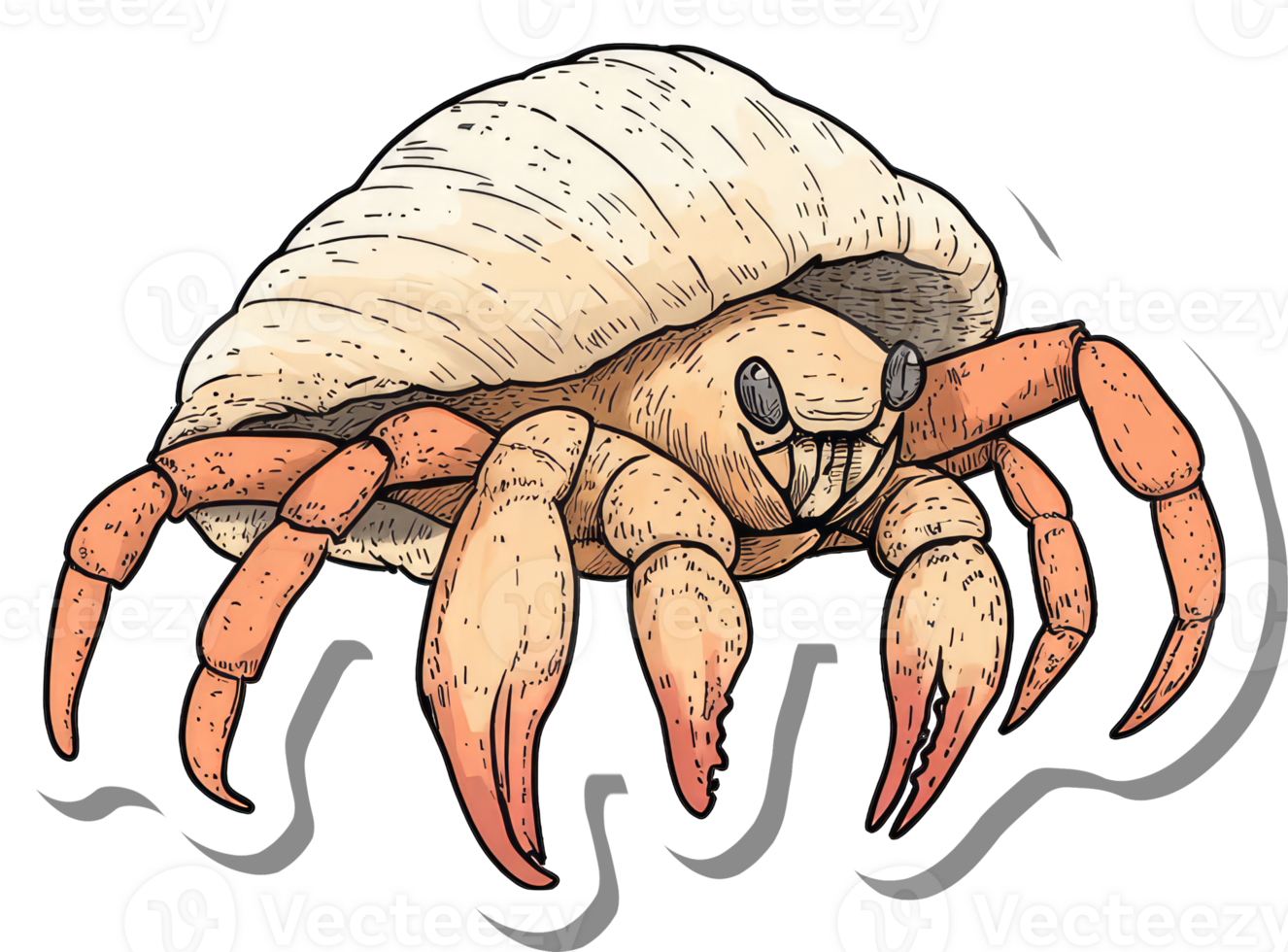 Hermit Crab Illustration In Seashell Home png