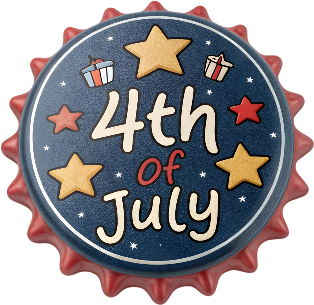 Patriotic 4th of July emblem showcasing the stars and stripes design. . png