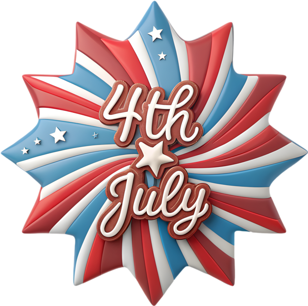 4th of July emblem with stars and stripes for logos. . png