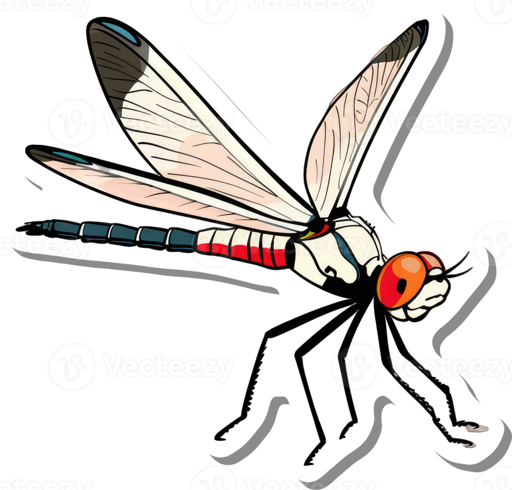 A Colorful Dragonfly Illustration With Striking Wings png