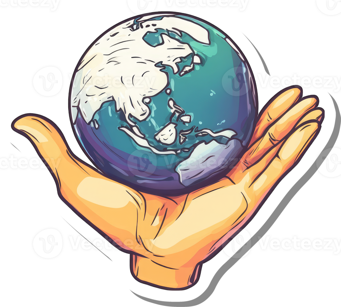 A Hand Gently Holds The Earth Globe Showing Continents png