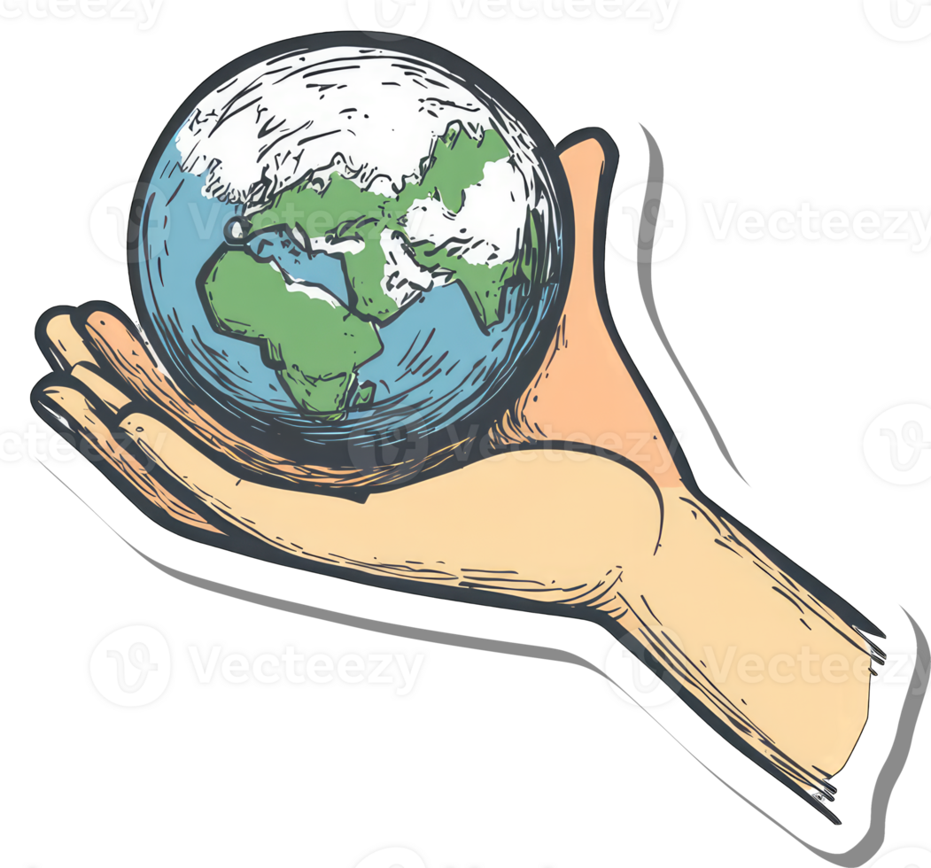 Hand Gently Holding the Earth Globe png