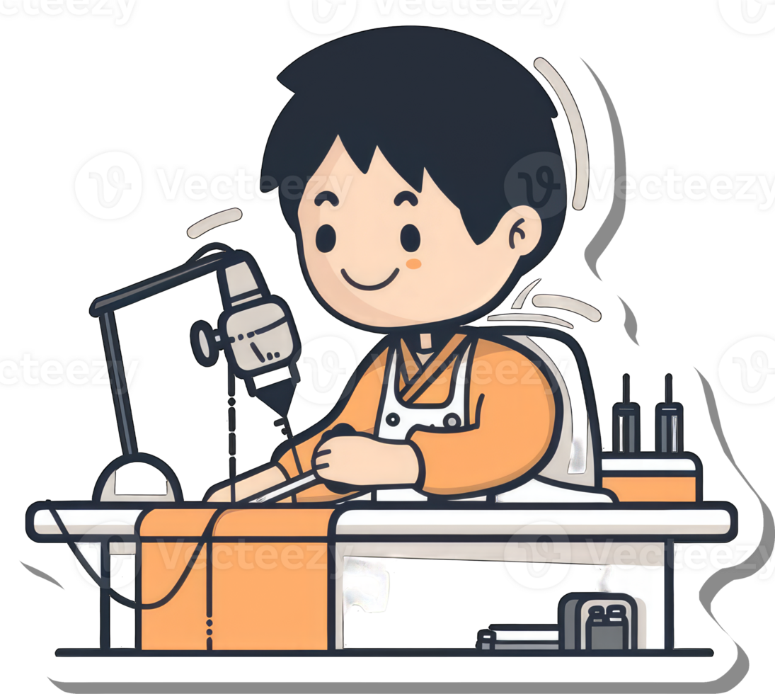 Young Craftsperson Operating Precision Drilling Machine png