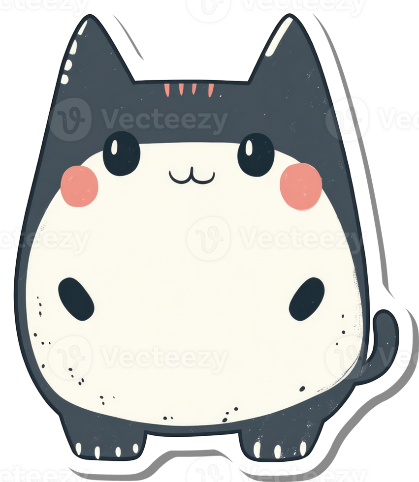 Adorable Chubby Cat Cartoon Character Design png