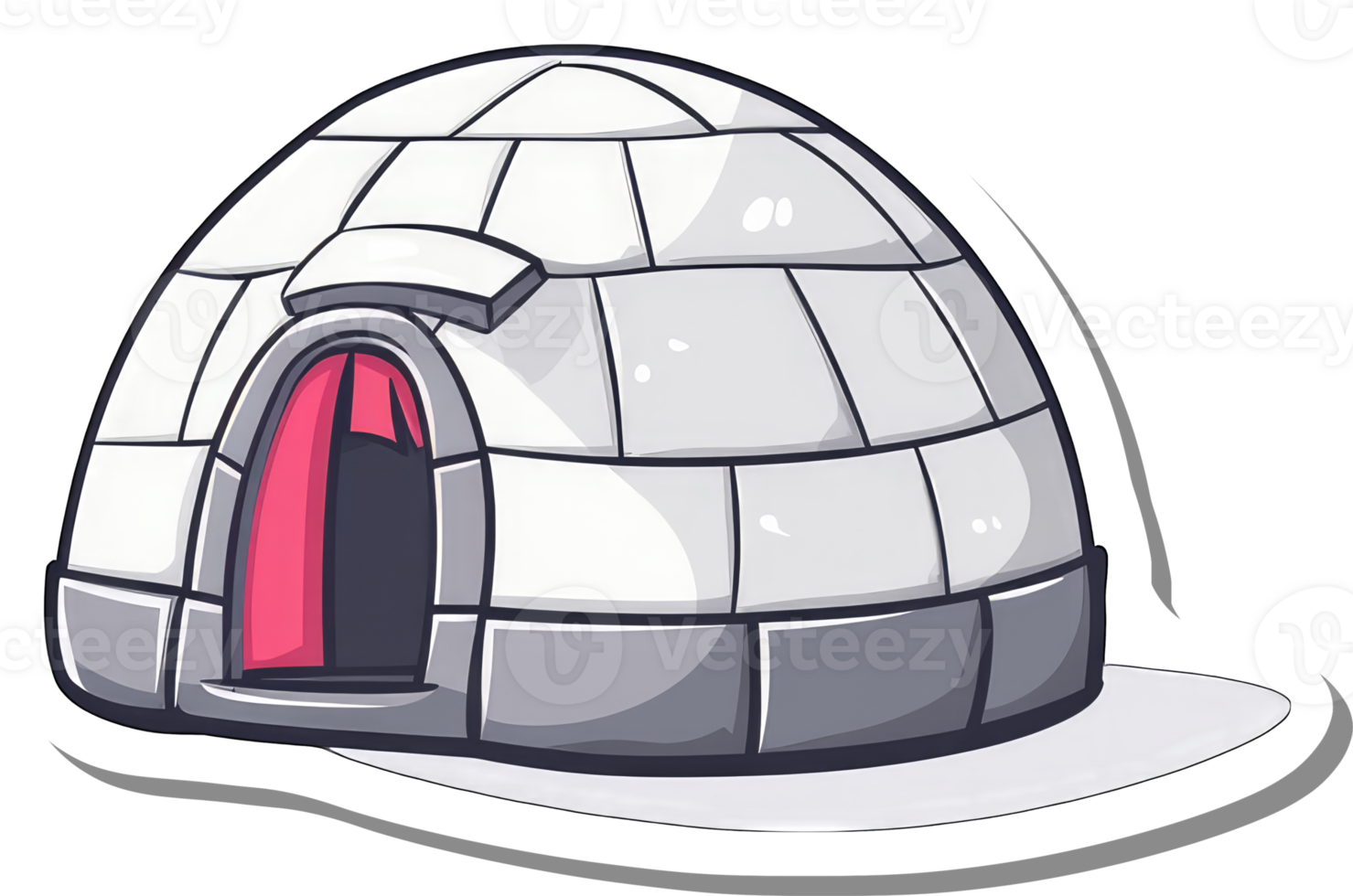 A Cartoon Igloo Shelter Made Of Ice Blocks png
