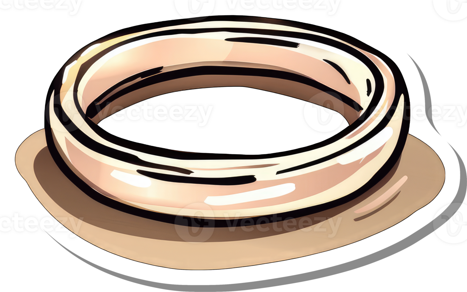 A Simple Illustration Of A Gold Ring png