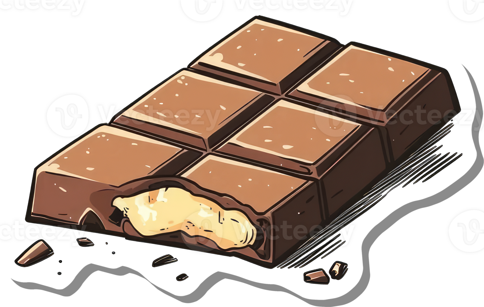 A Partially Eaten Chocolate Bar With Creamy Filling png