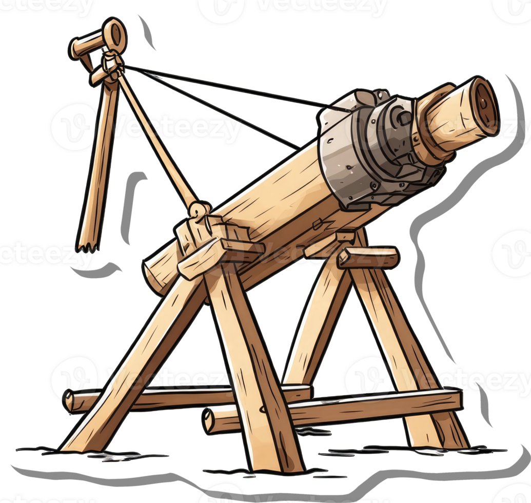 A Simple Wooden Trebuchet Siege Weapon Design png