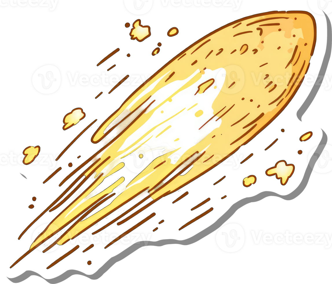 A Yellow Comet Speeding Through Space png