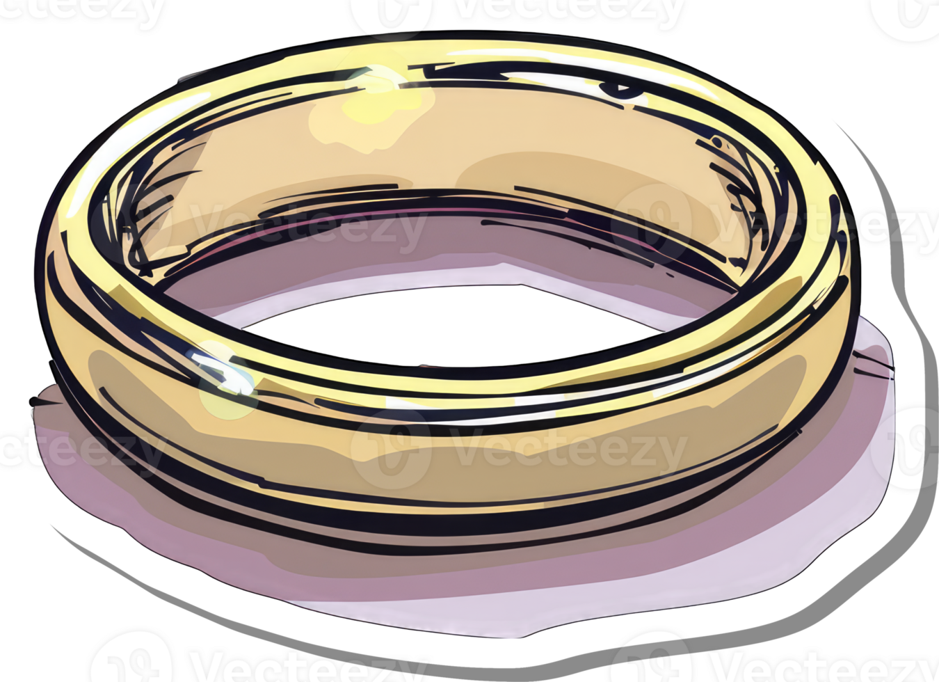 A simple illustration of a gold wedding band png