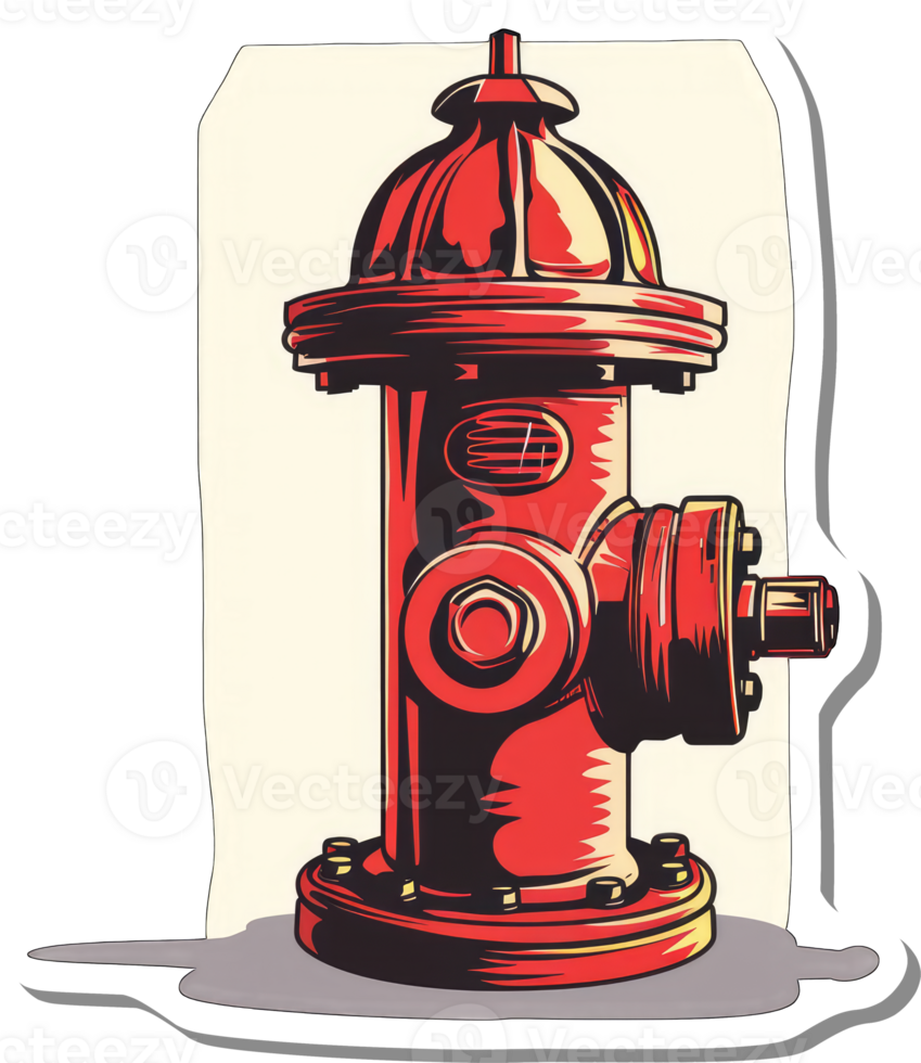 A Red Fire Hydrant Illustration Against A Light Background png