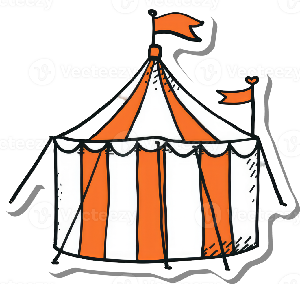 A Cartoon Illustration Of A Striped Circus Tent png