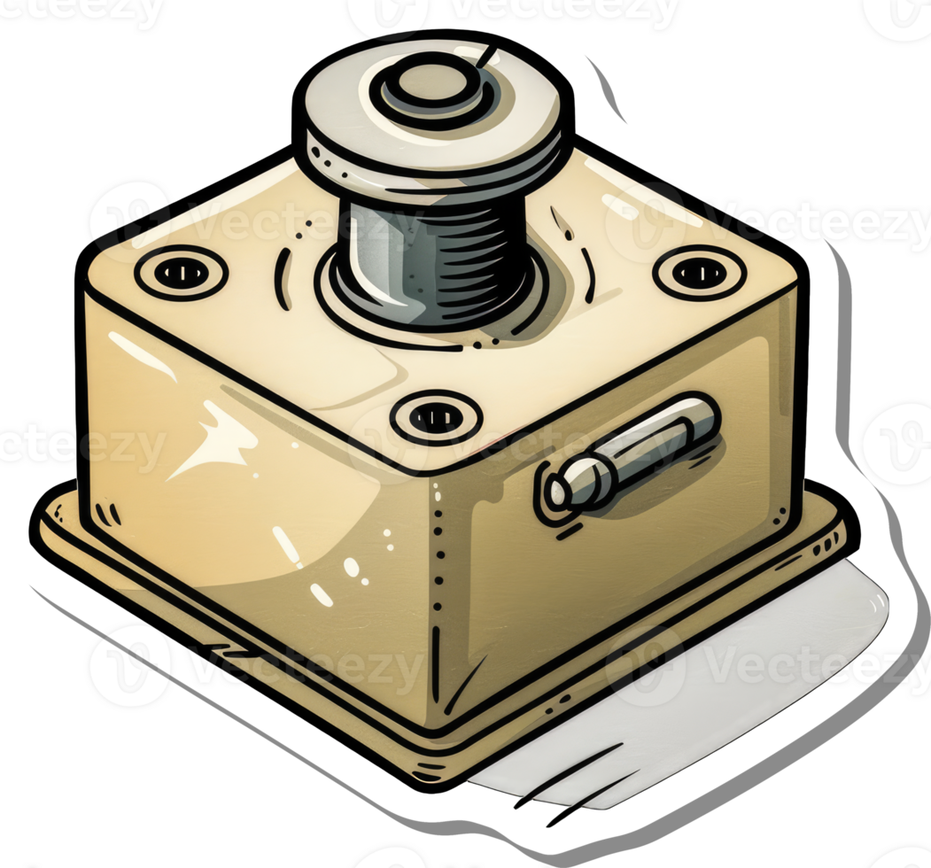 A Detailed Illustration of a Vintage Style Button Device png