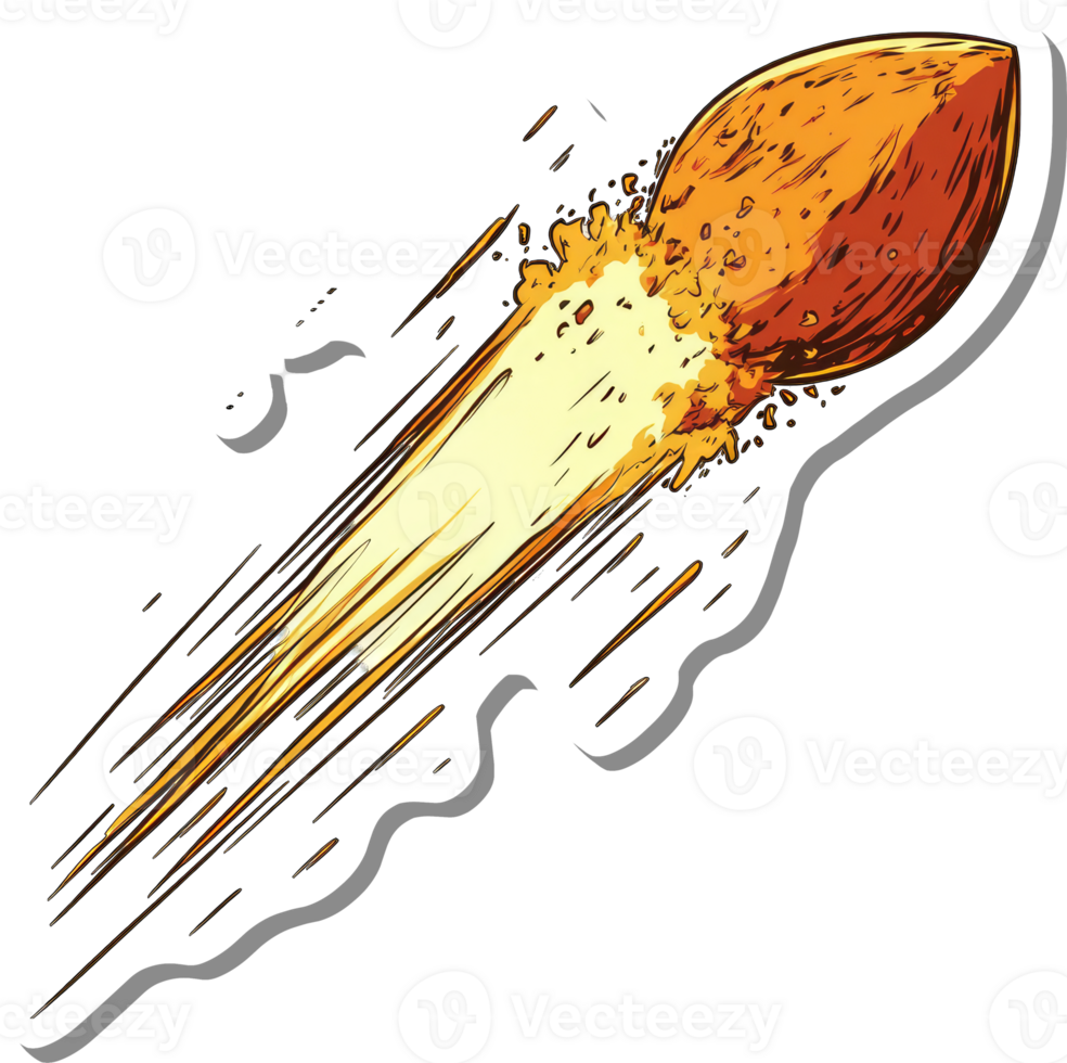 Fiery Projectile Exploding Through Space at High Speed png