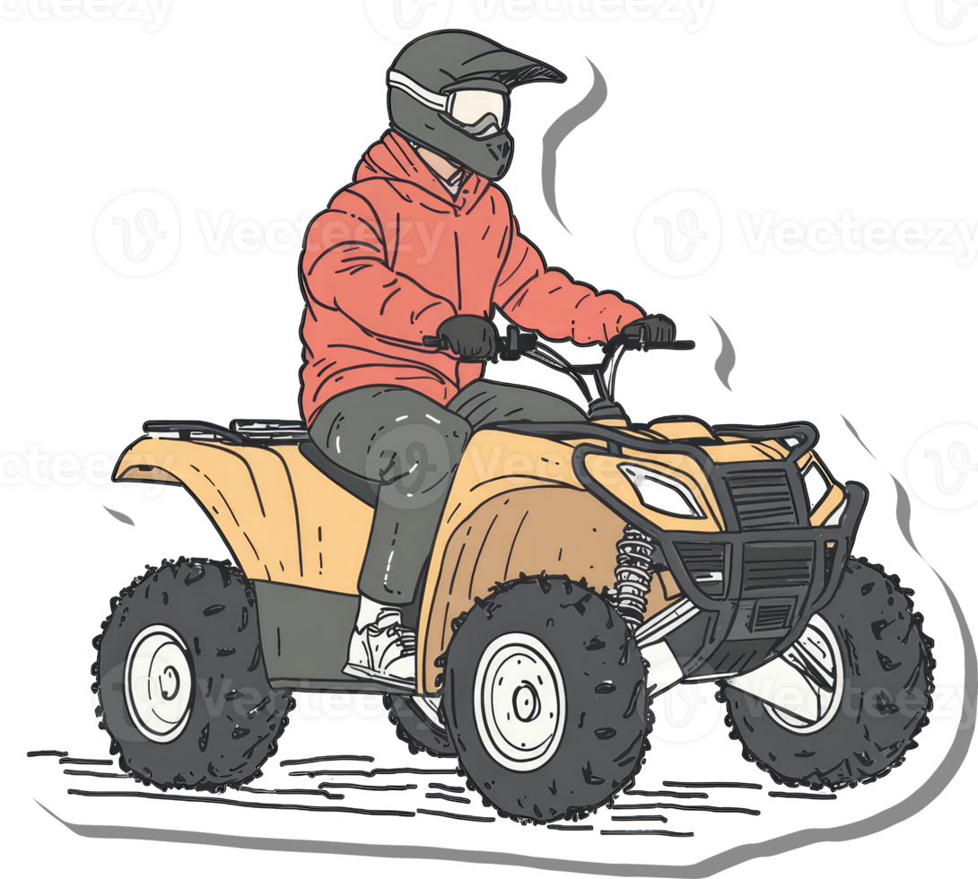 Person Riding An All Terrain Vehicle In Gear png