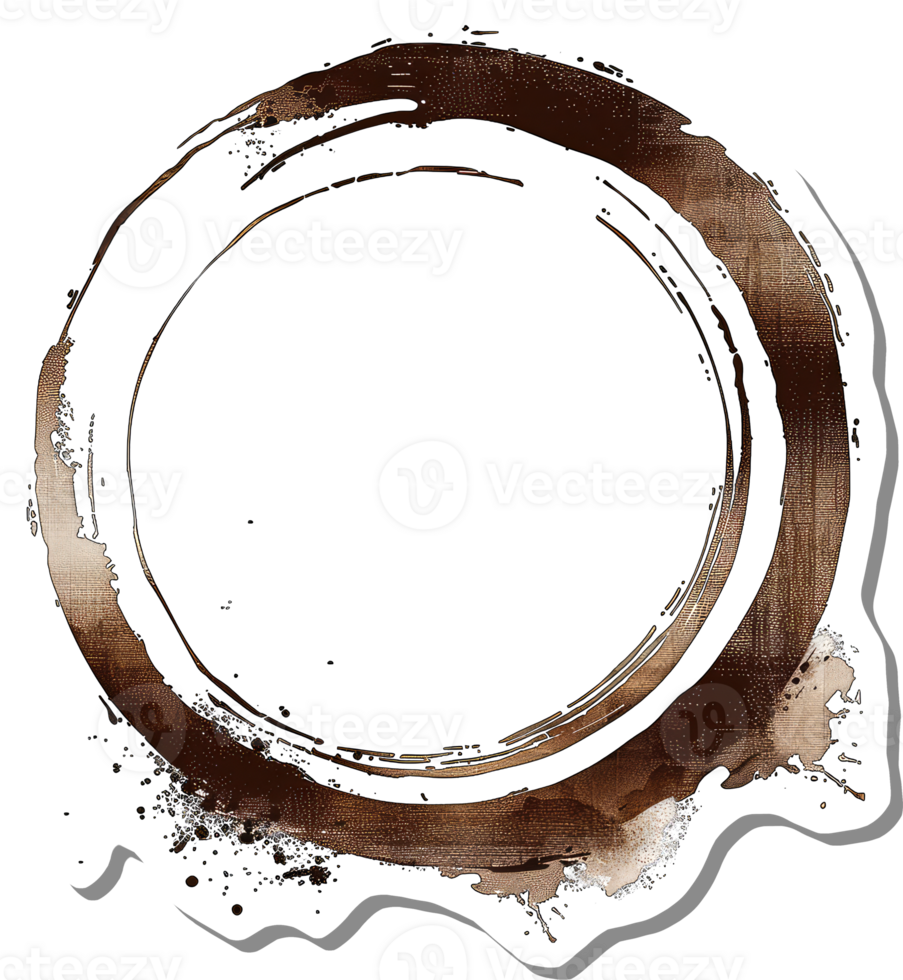 Abstract Coffee Stain Circular Design Artwork png