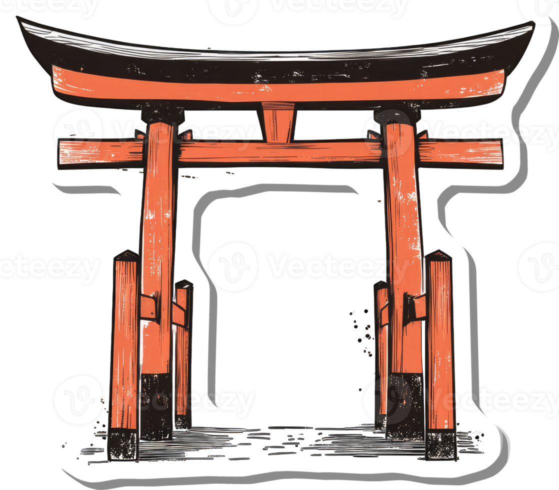 Traditional Japanese Torii Gate Illustration png