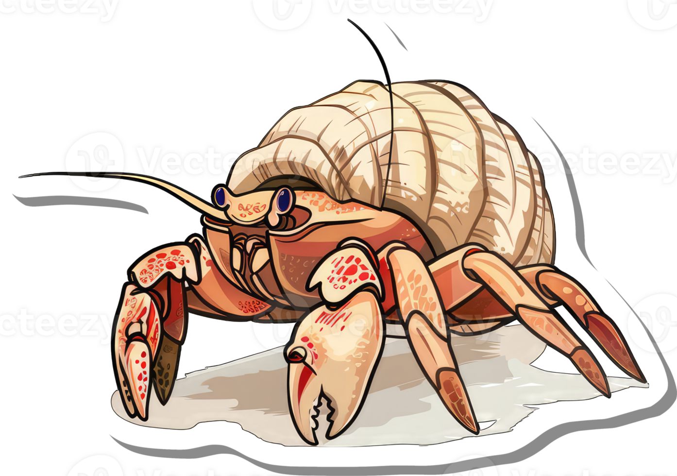 A Colorful Hermit Crab Carries Its Shell Home png