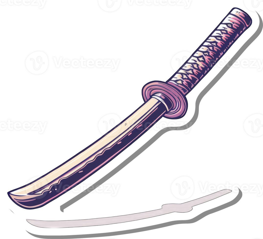 Stylish Katana Sword with Sheath Illustration png