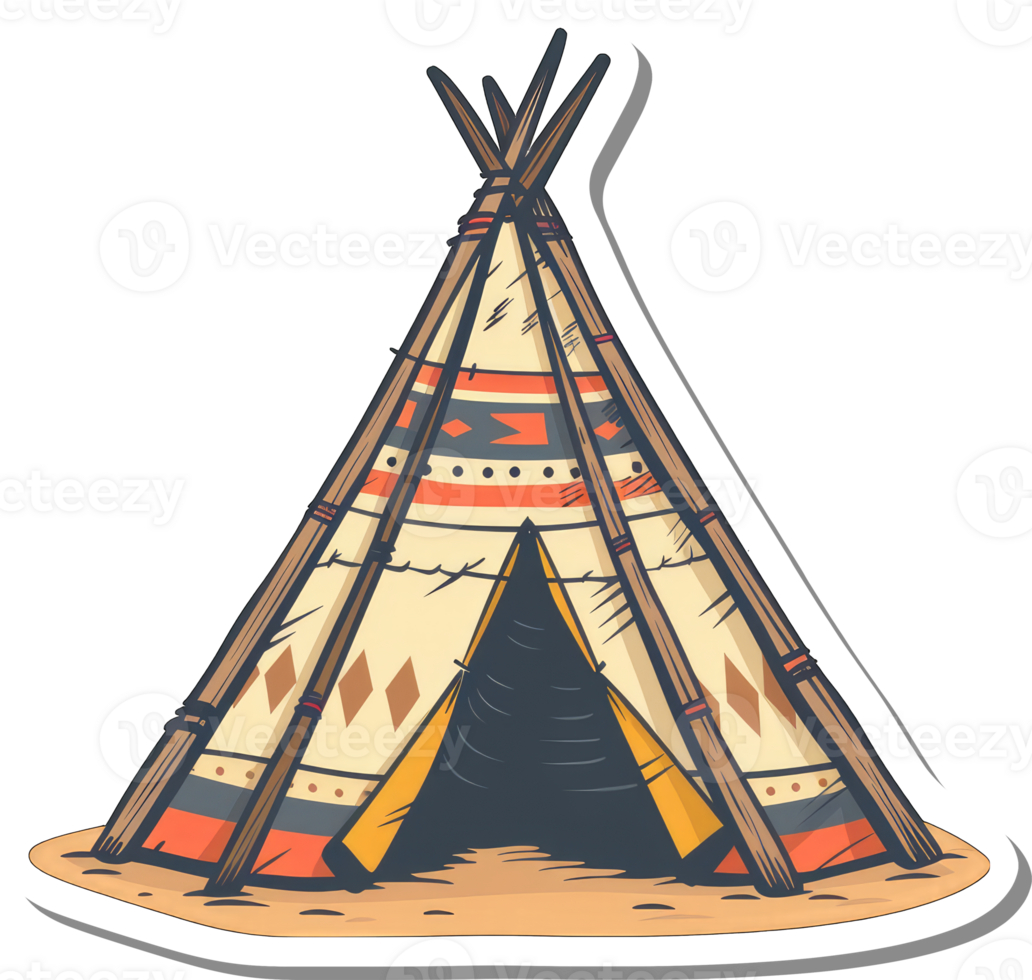 Native American Teepee Traditional Conical Dwelling png