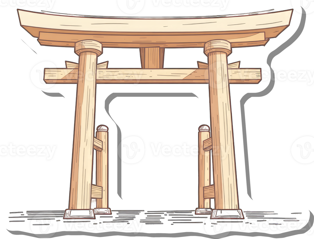 A Traditional Japanese Torii Gate Illustration png