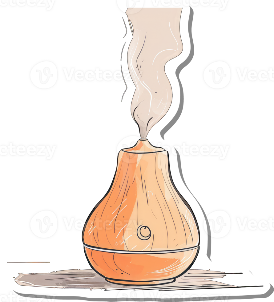 Wooden Essential Oil Diffuser Emits Aromatic Vapor png
