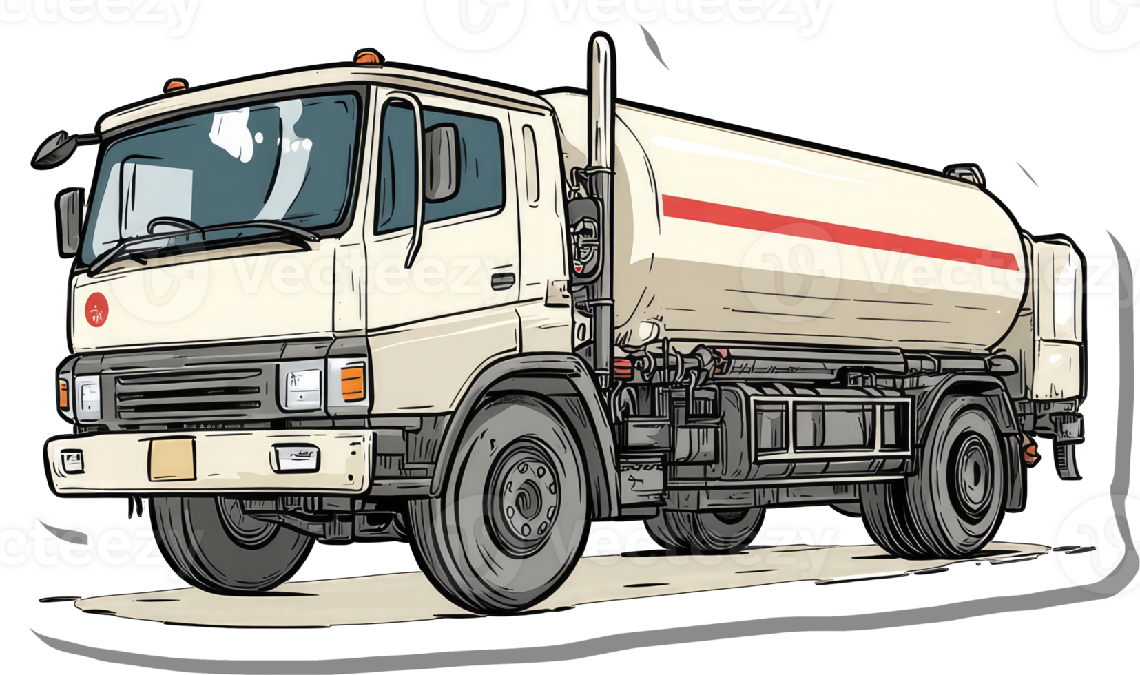 Beige Tanker Truck Illustration A Detailed Drawing png