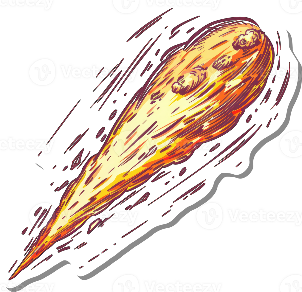 Fiery Comet Blazing Through Space A Dramatic Illustration png