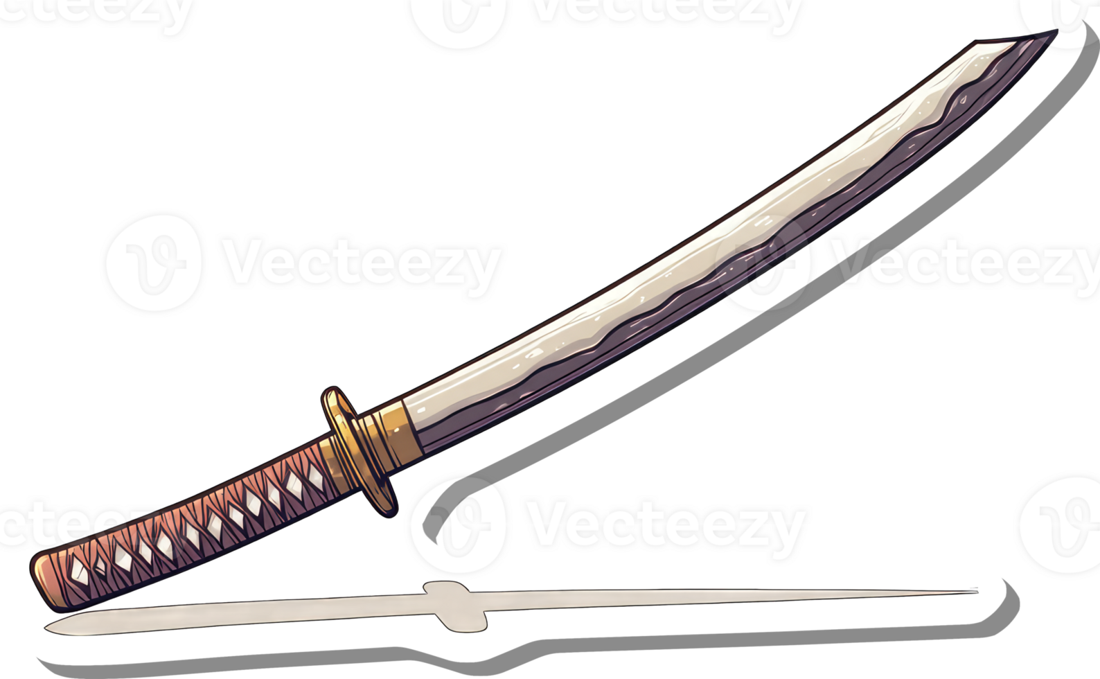 Katana and Wakizashi Swords Displayed Together png