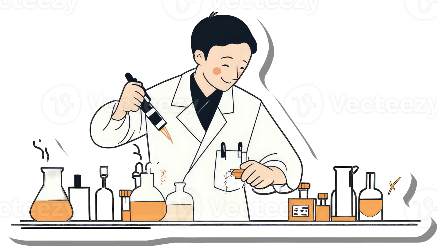 Scientist Conducts Experiment in Laboratory Setting png
