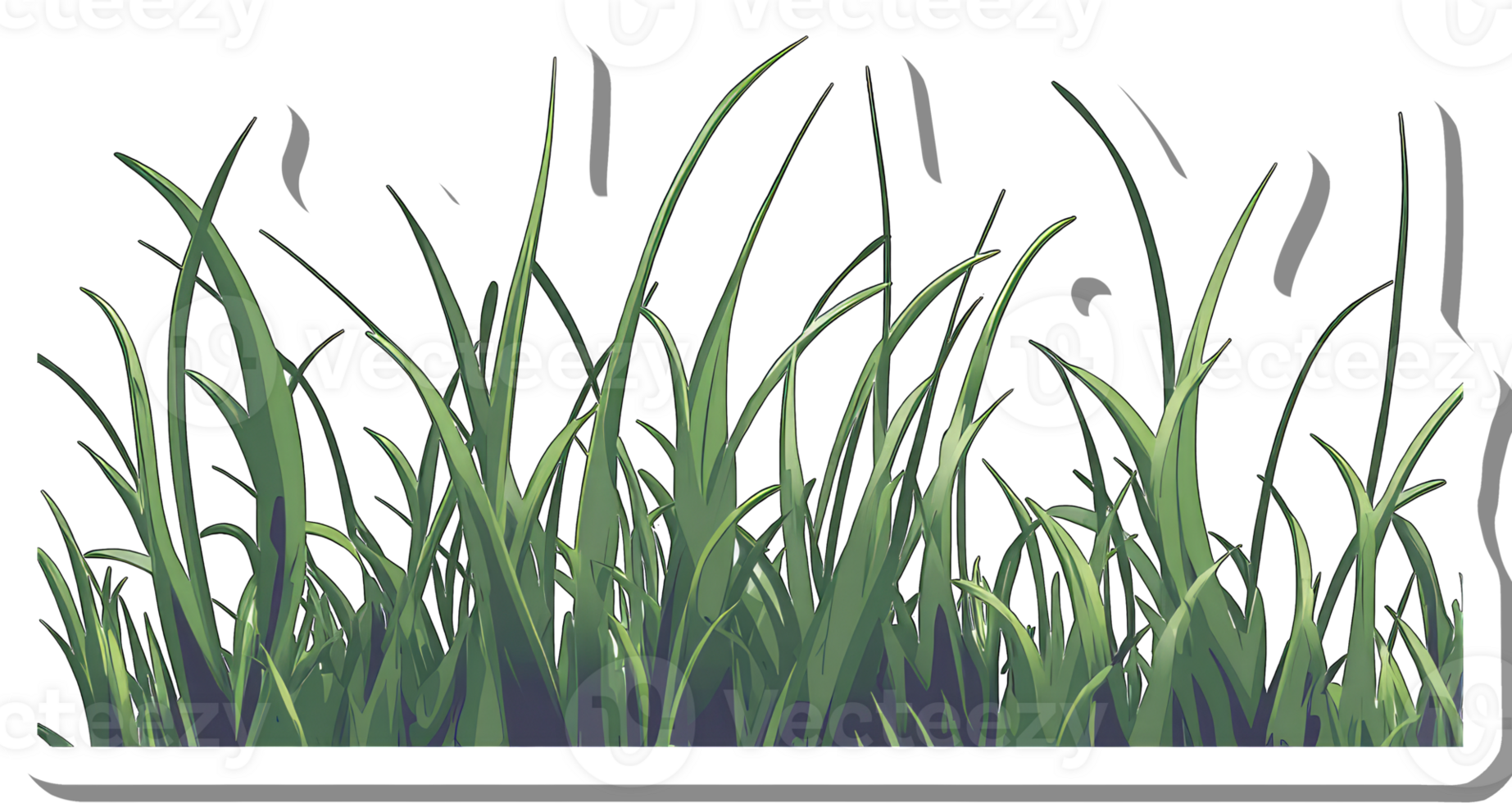 Lush Green Blades Of Grass Illustrated Image png
