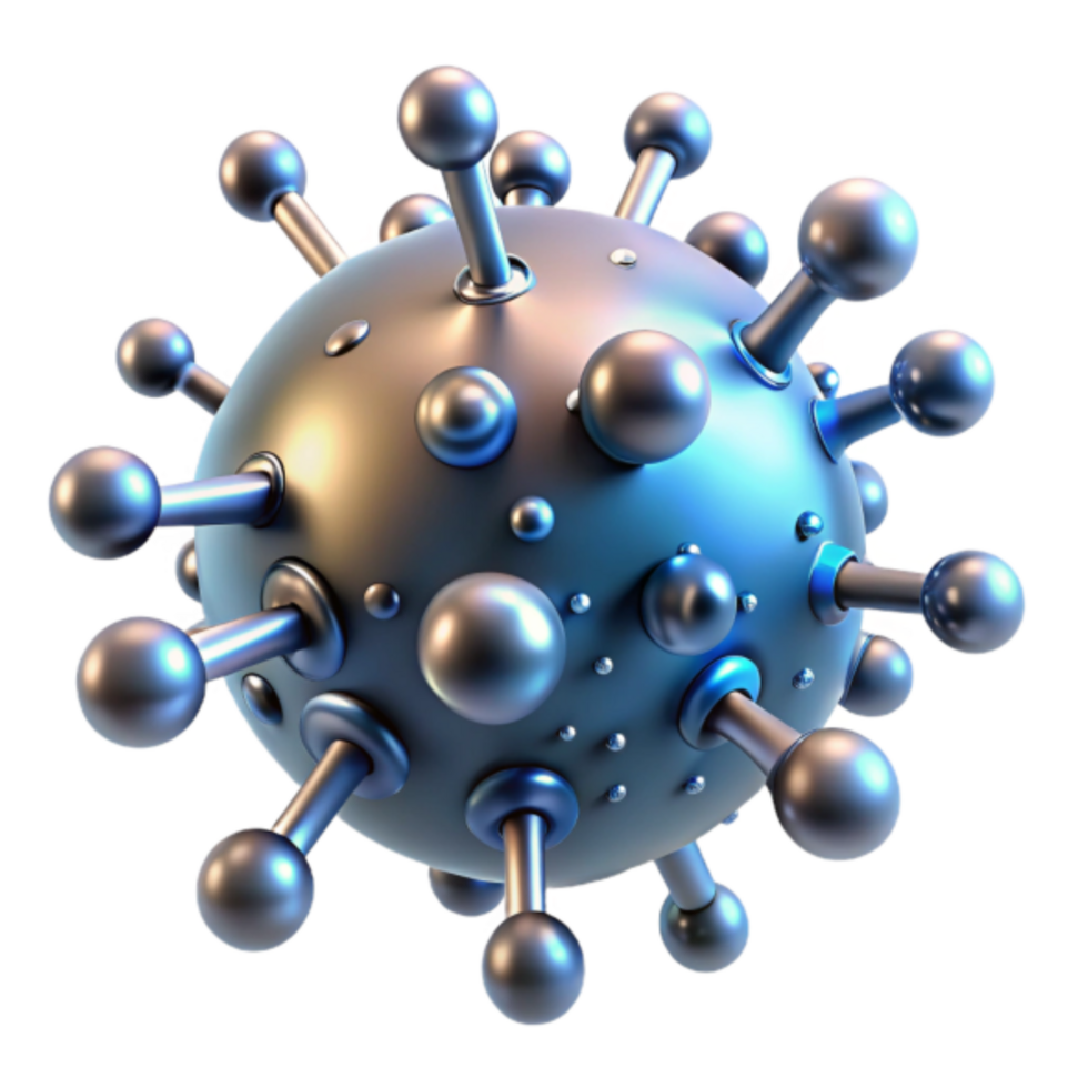 3D Render of a Virus Particle Microscopic World Illustration png