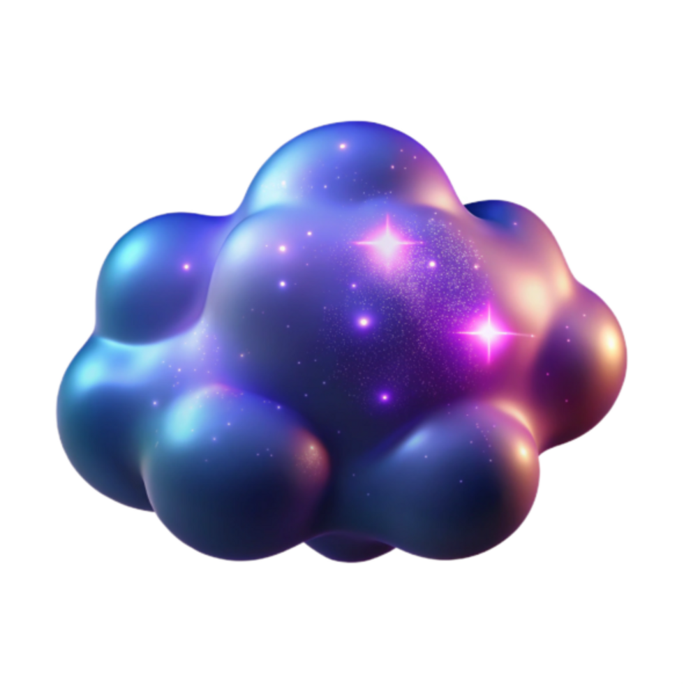 Cosmic Cloud 3D Render Abstract Background png