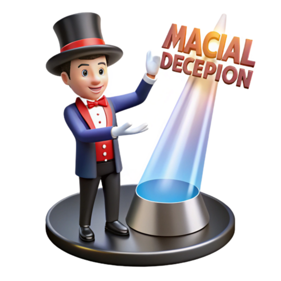 3D Illustration Magician Illusion Magical Deception Show png