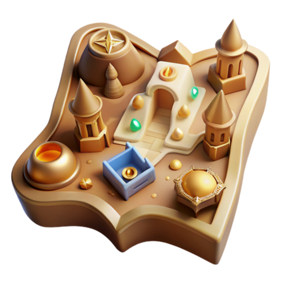 Enchanted Golden Landscape 3D Render png