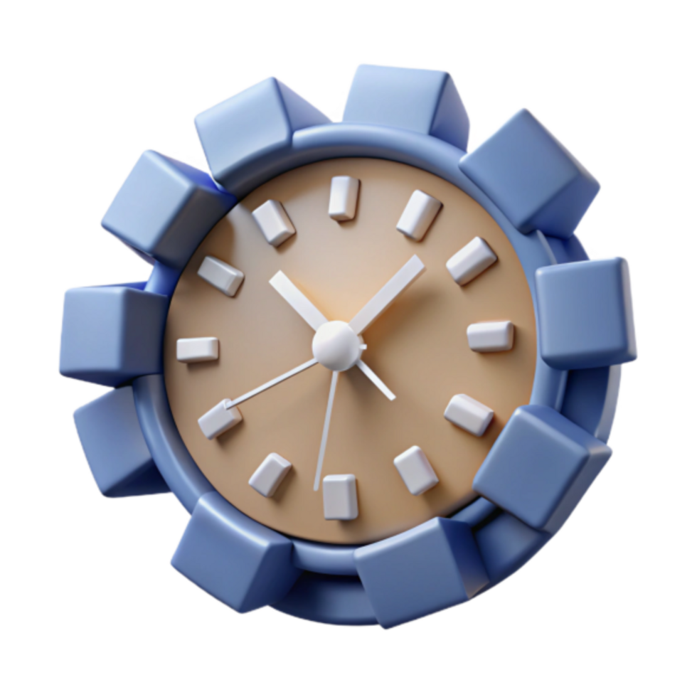3D Render of a Stylish Abstract Clock Illustration png