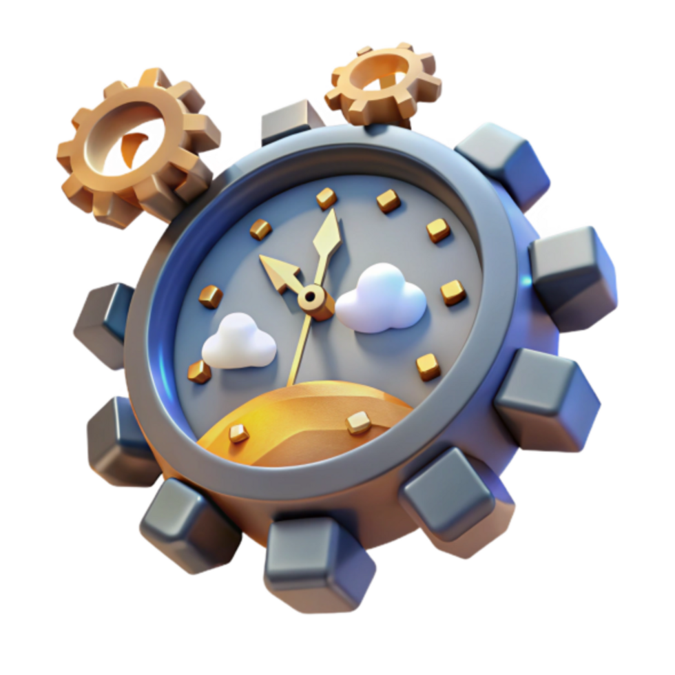 3D Render Clockwork Gears Abstract Background Image png