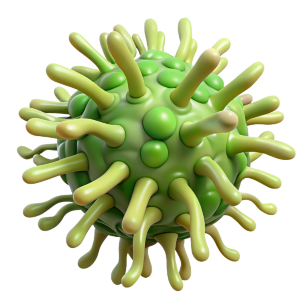 3D Render of a Green Virus Particle Illustration png