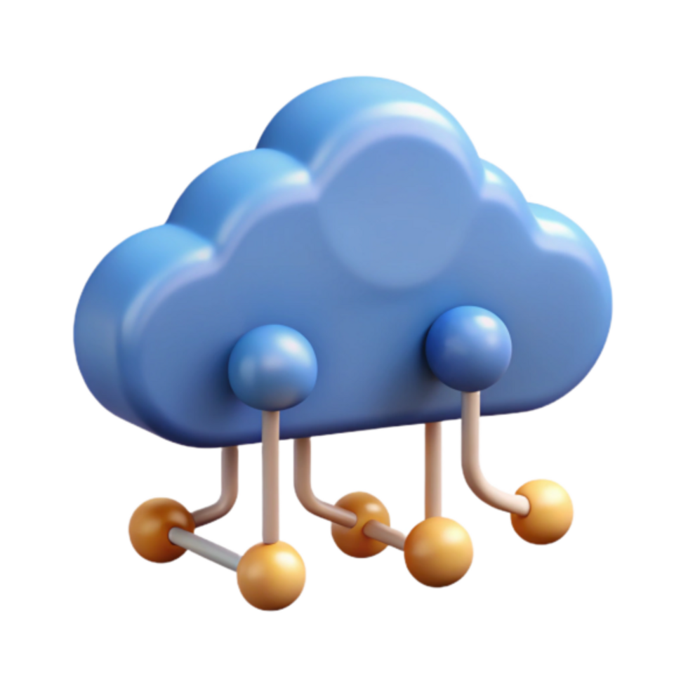 3D Render Cloud Computing Network Illustration Digital Technology png