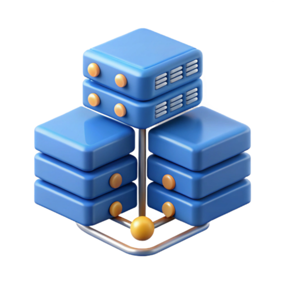 3D Illustration of Network Servers Data Center Cluster png