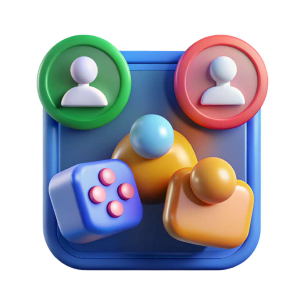 3D Render Colorful App Icon Design Game Interface Elements png