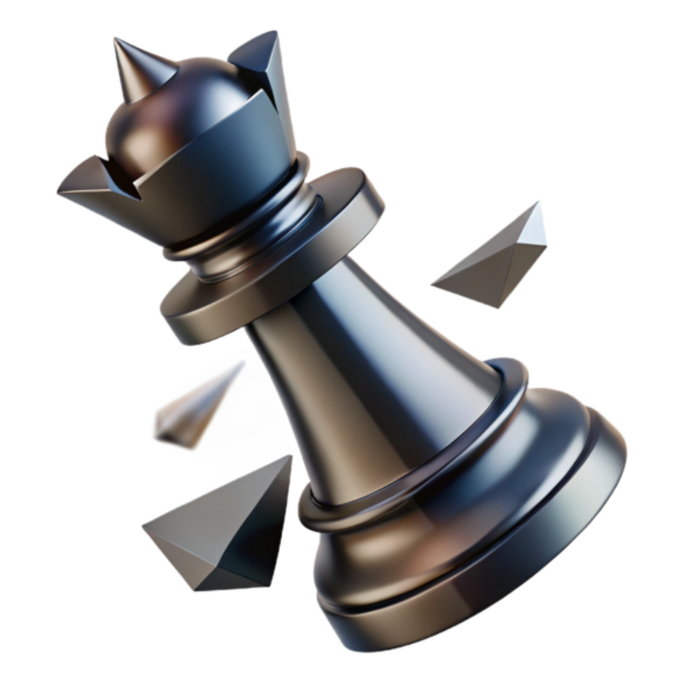 Shattered Power of a Crumbling Chess Queen png