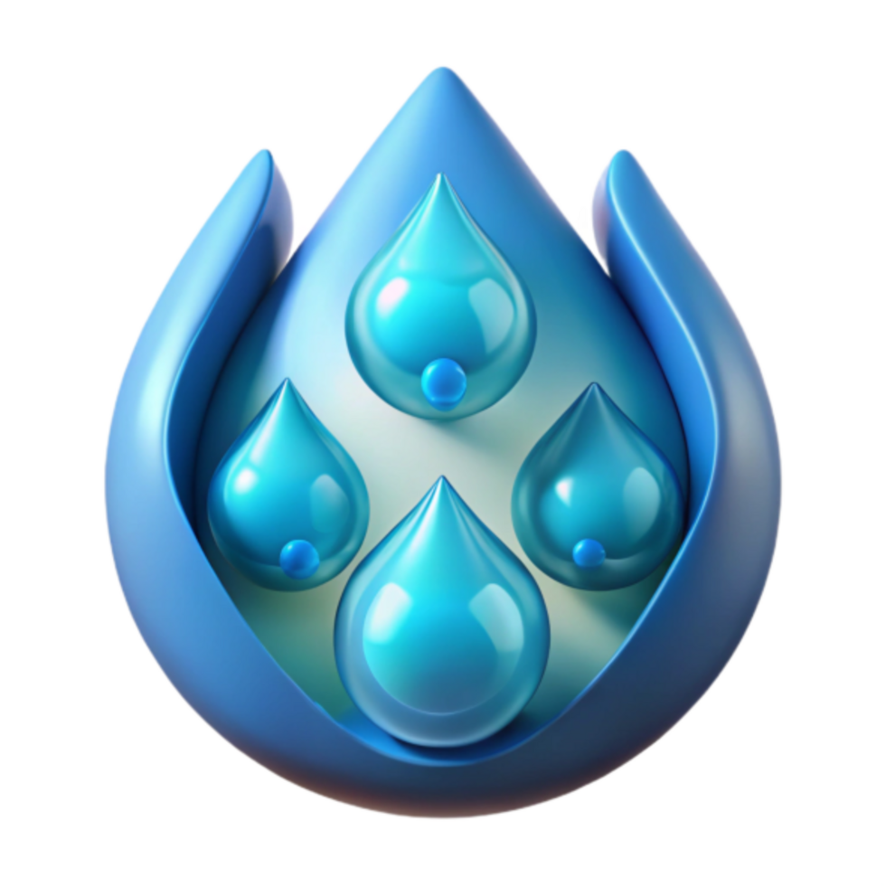 3D Illustration Water Droplets Abstract Background Icon Design png