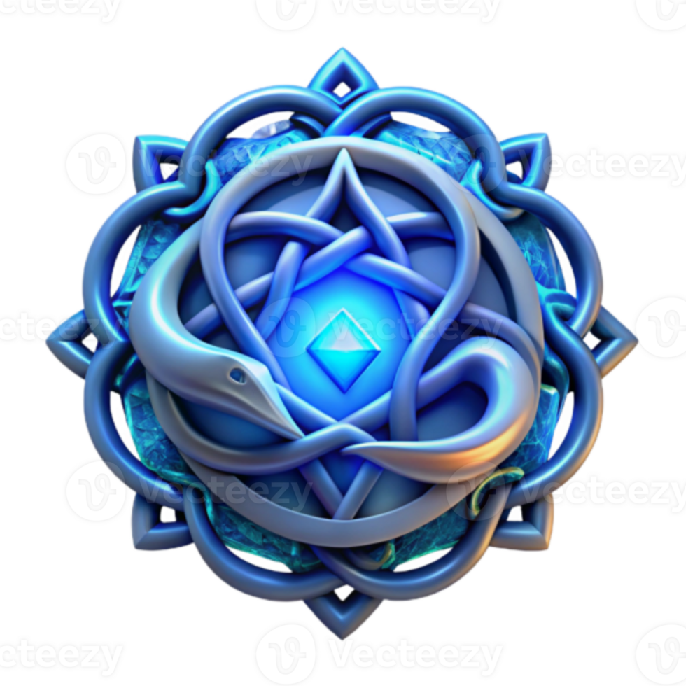 Mystic Serpent and Crystal 3D Emblem Illustration png