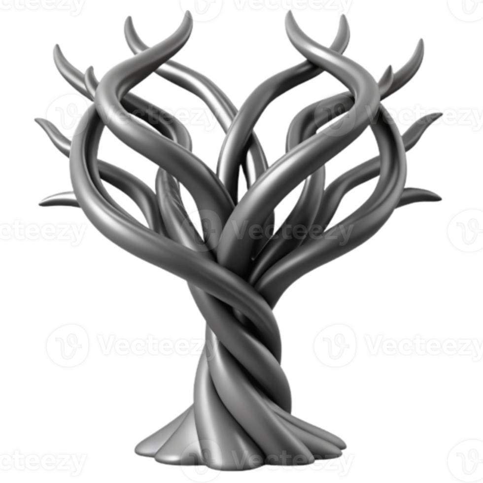 Abstract 3D Render of an Intertwined Tree png
