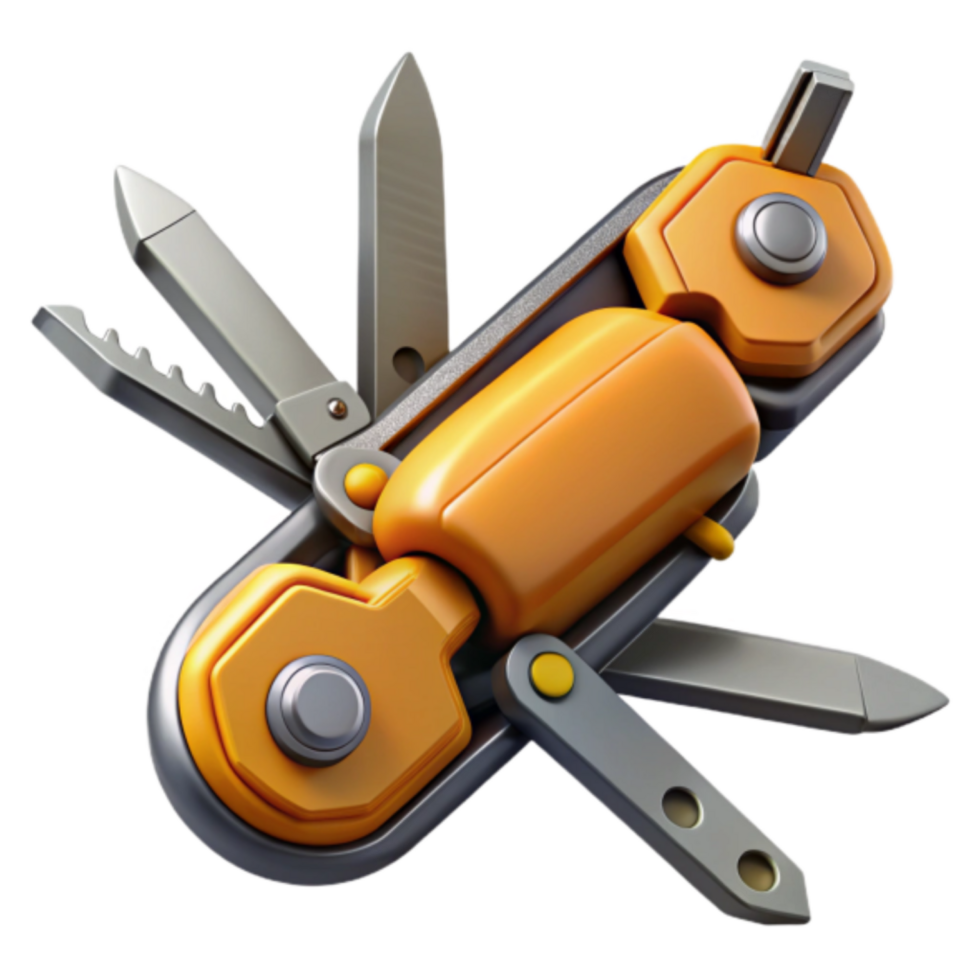 3D Render of a Multi-Tool Knife Detailed Illustration of a Versatile Pocket Tool png