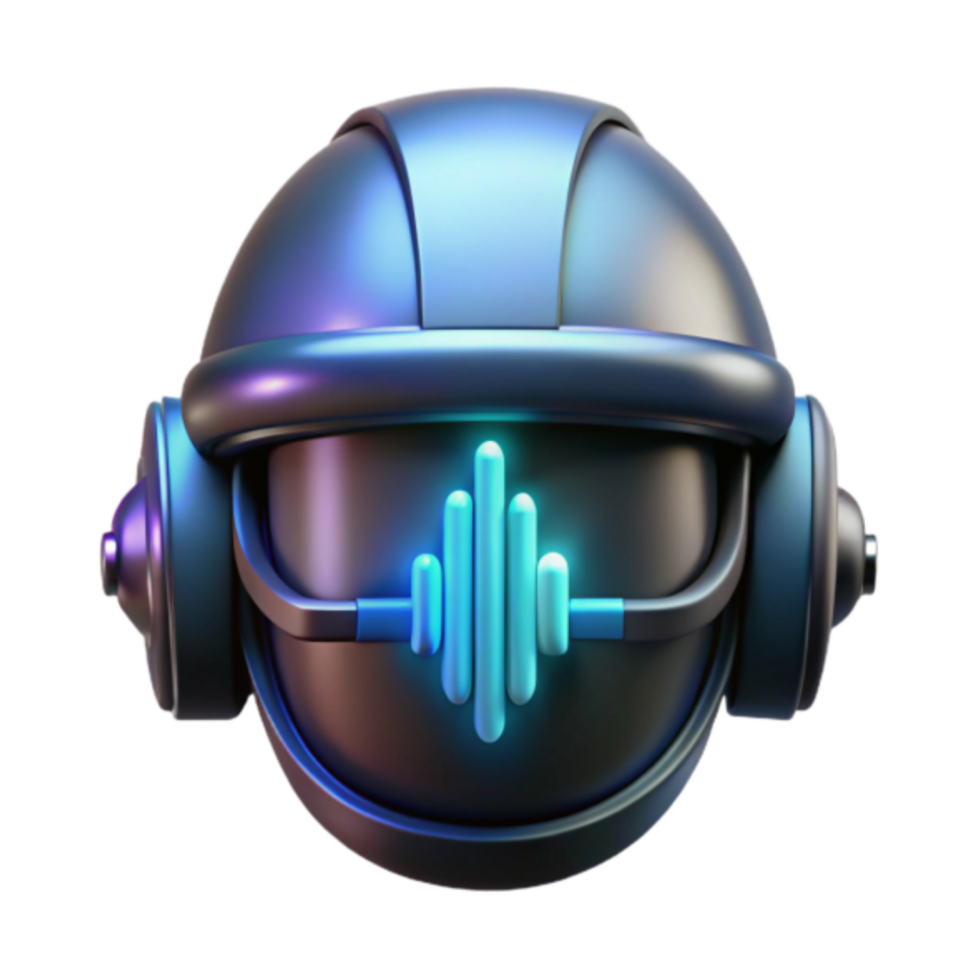 3D Render DJ Helmet Neon Music Visualizer Abstract Background Image png