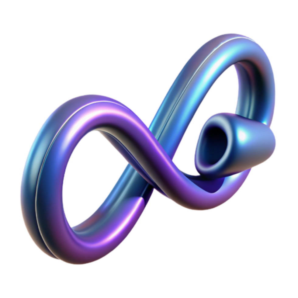 3D Render of a Purple and Blue Infinity Symbol Abstract Background png