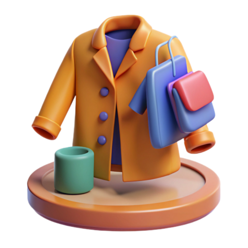 3D Render of Stylish Autumn Outfit with Bags and Accessories png